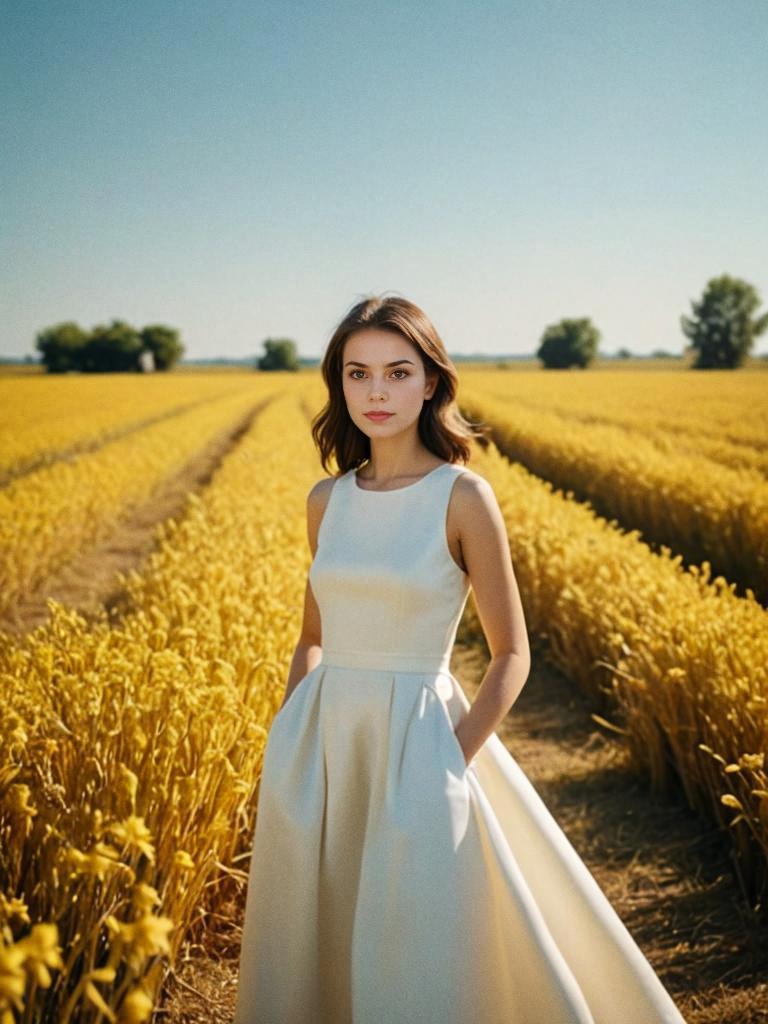 Young Woman in Wheat Field