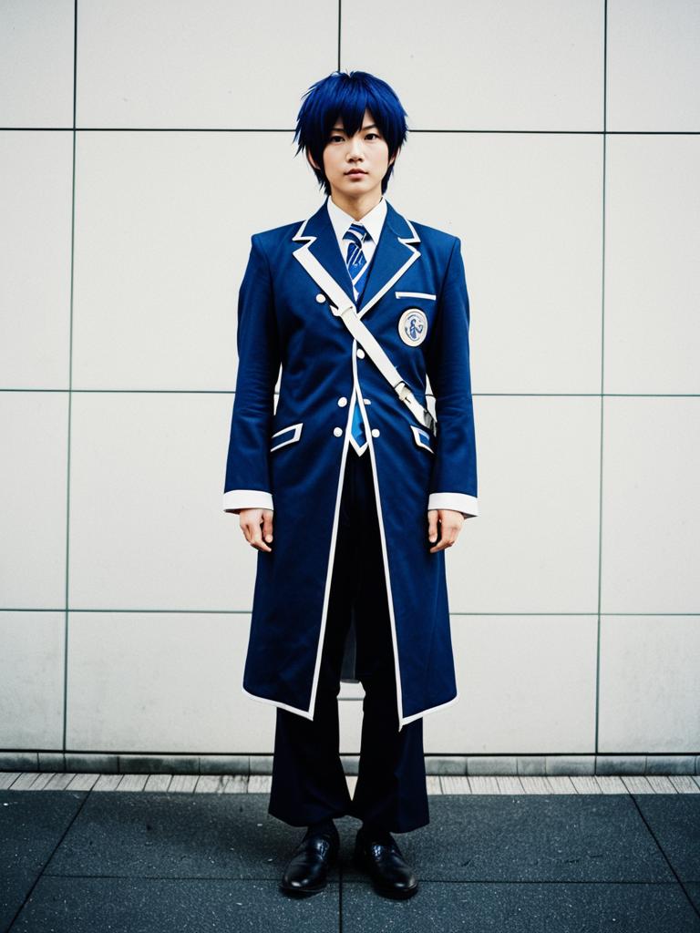 Hachiouji Naoto Blue Hair Male School Uniform Cosplay