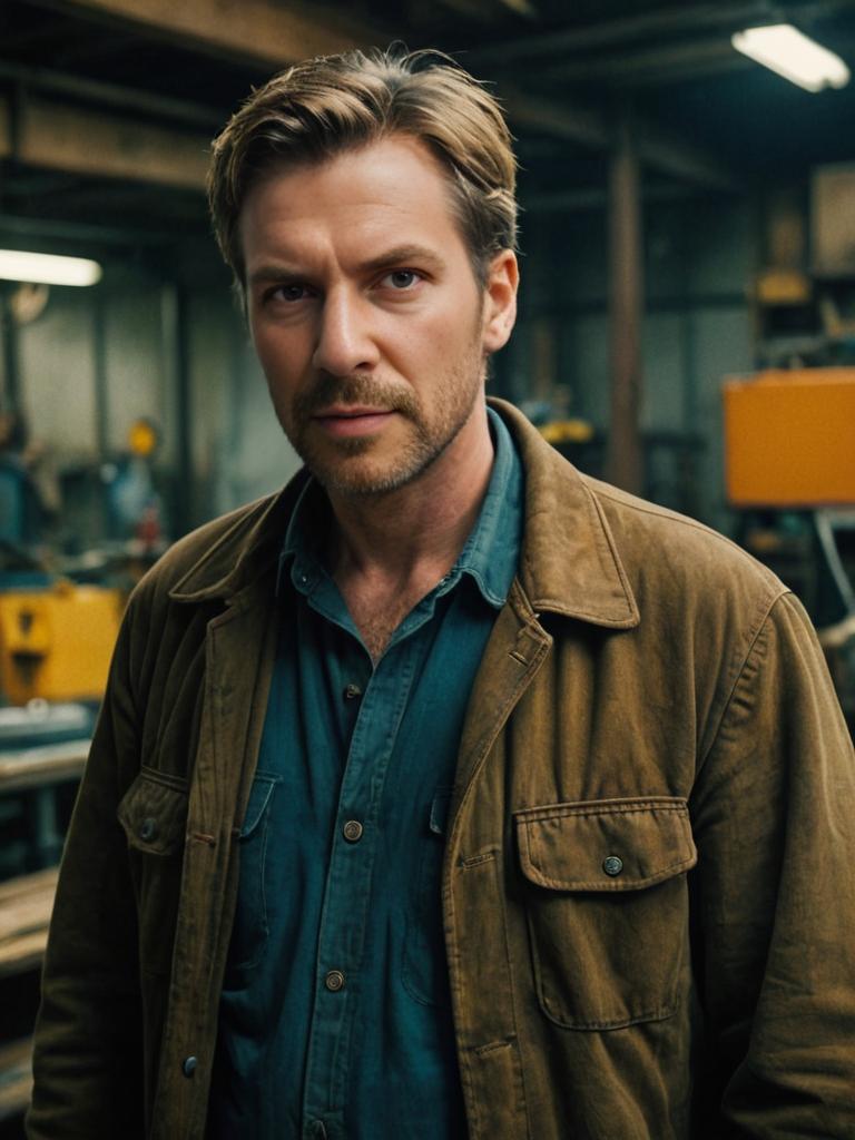 Ewan McGregor Inspired Tradesman in Workshop