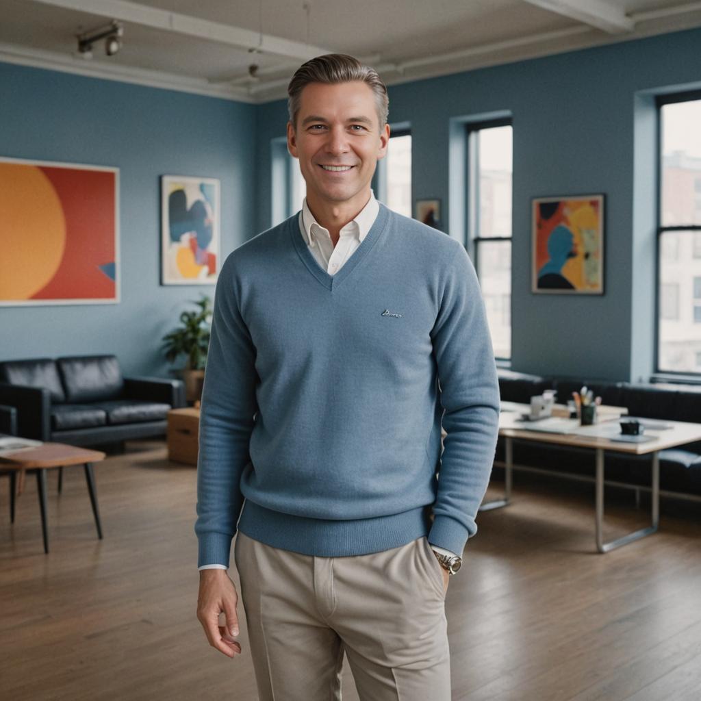 Confident Man in Stylish Room