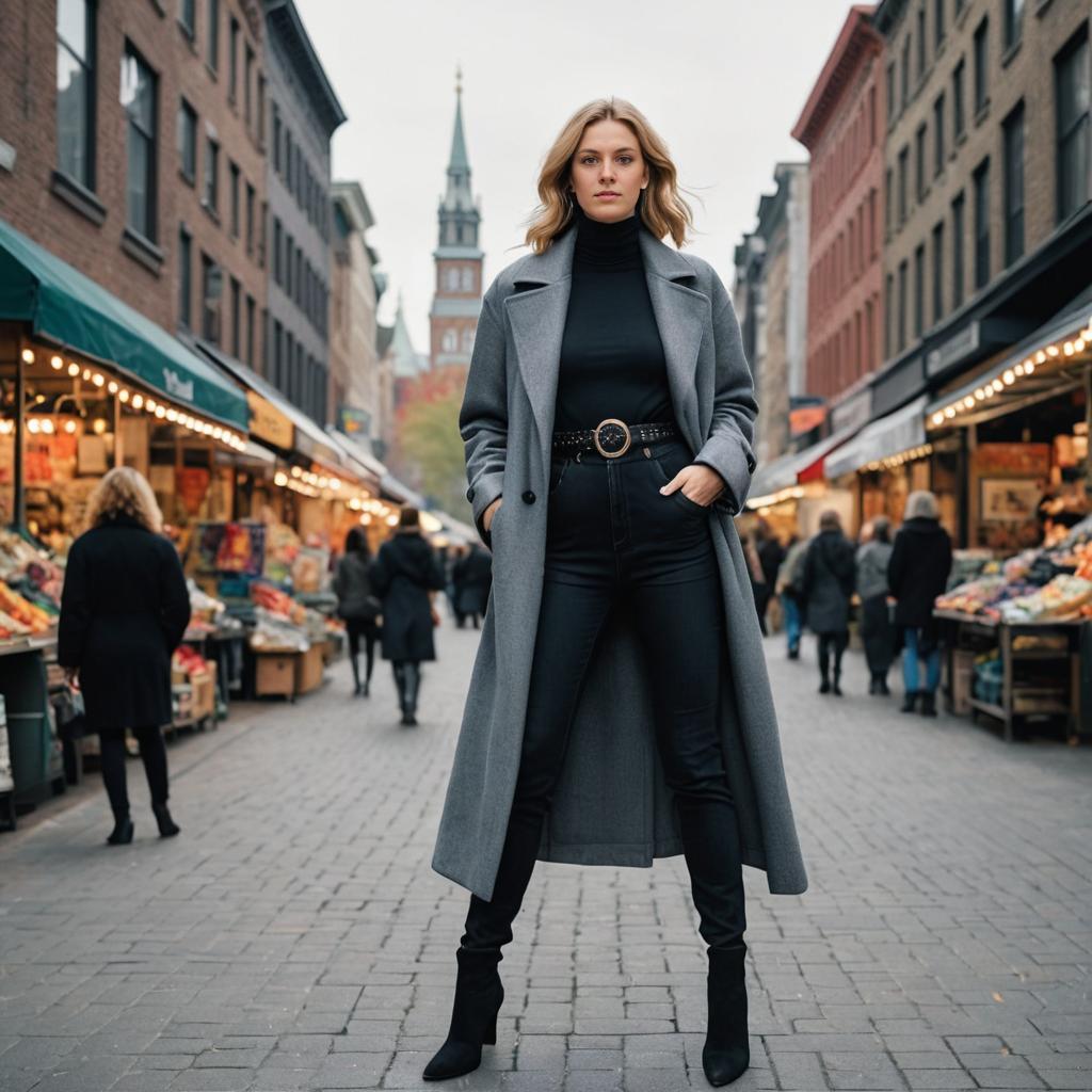 Confident Woman in Stylish Autumn Attire