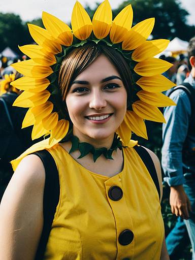 Person in Sunflower Costume at Costume Festival Portrait