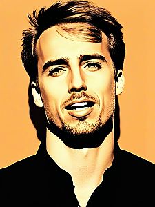 Stylized portrait of a man with tousled hair
