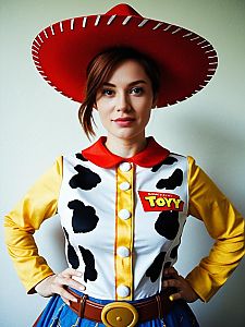 Woman in Woody Costume from Toy Story Cosplay