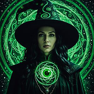 Mystical Witch with Magical Circle