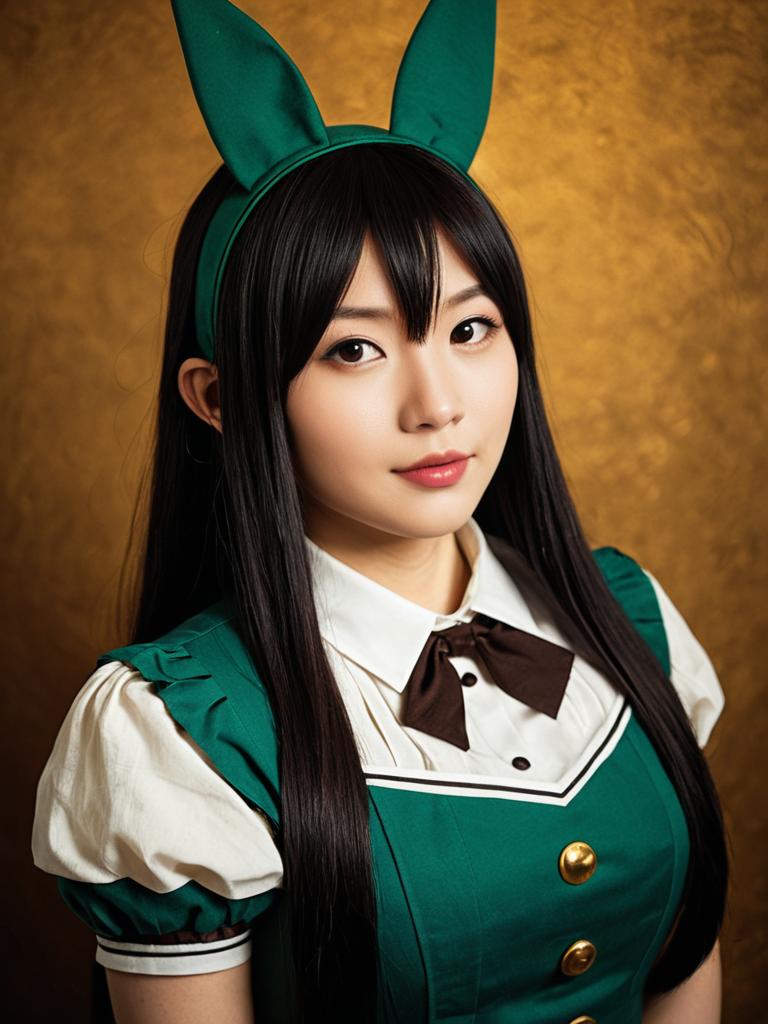 Realistic Tsuyu Asui Cosplay Woman in Green Anime Costume