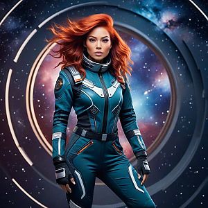 Futuristic Woman in Space Suit Illustration
