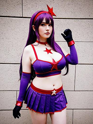 Asamiya Athena Purple Red Cosplay Woman Anime Costume