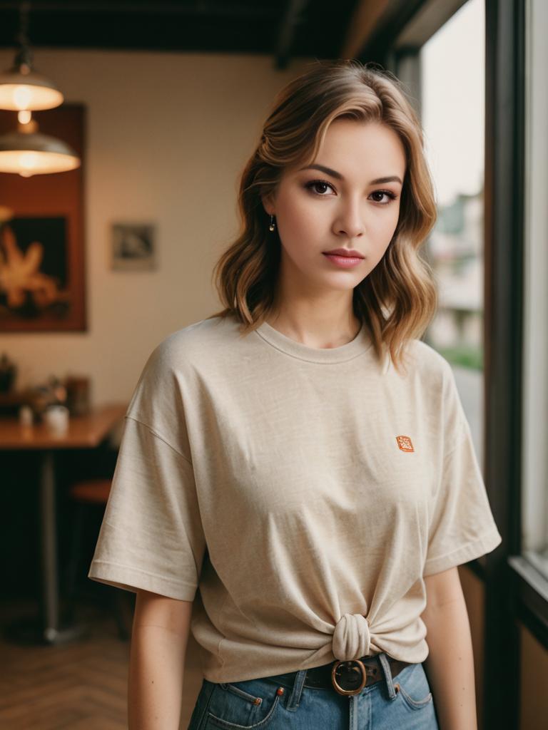 Fashionable Woman in Cozy Room