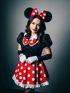 Woman in Minnie Mouse Costume Professional Cosplay Photography