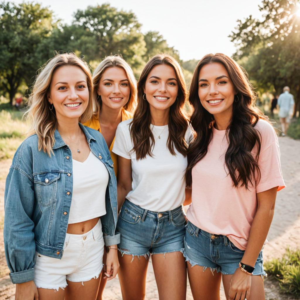 Joyful Group of Women Outdoors