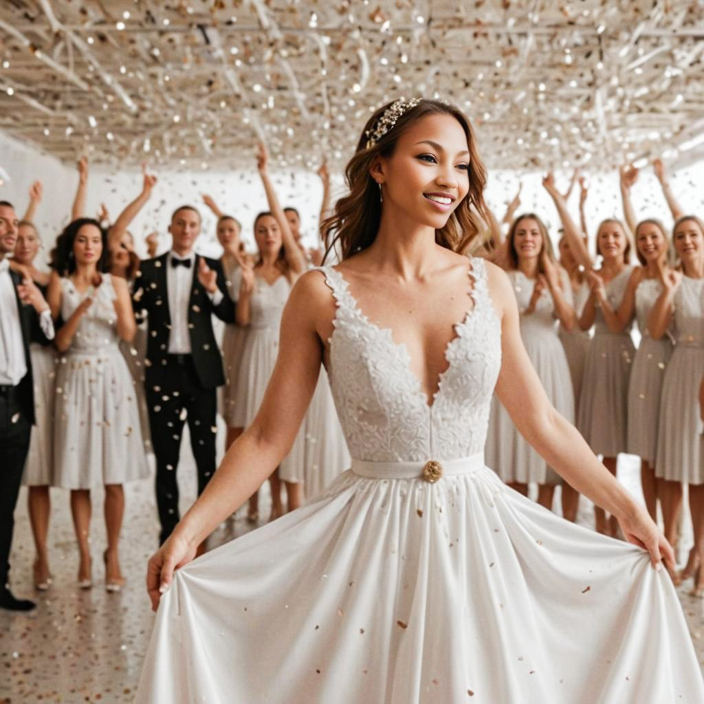 Joyful Wedding Celebration with Bride and Bridesmaids