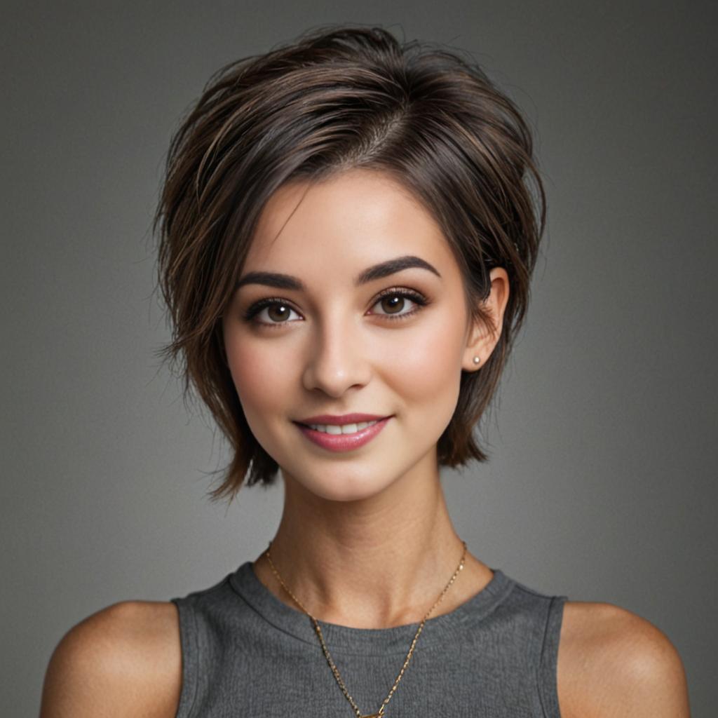 Elegant Woman with Stylish Pixie Cut