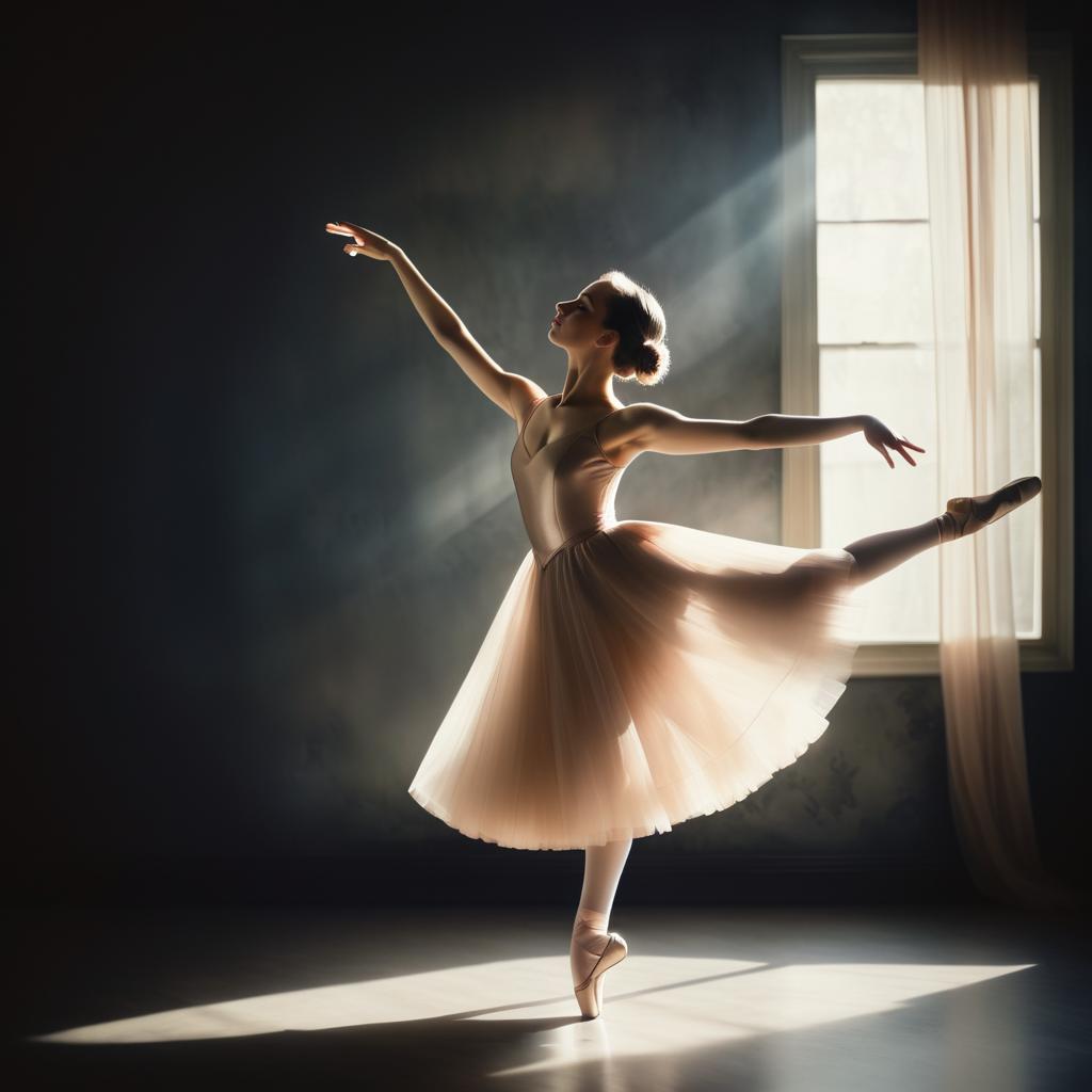 Graceful Ballerina in Ethereal Setting