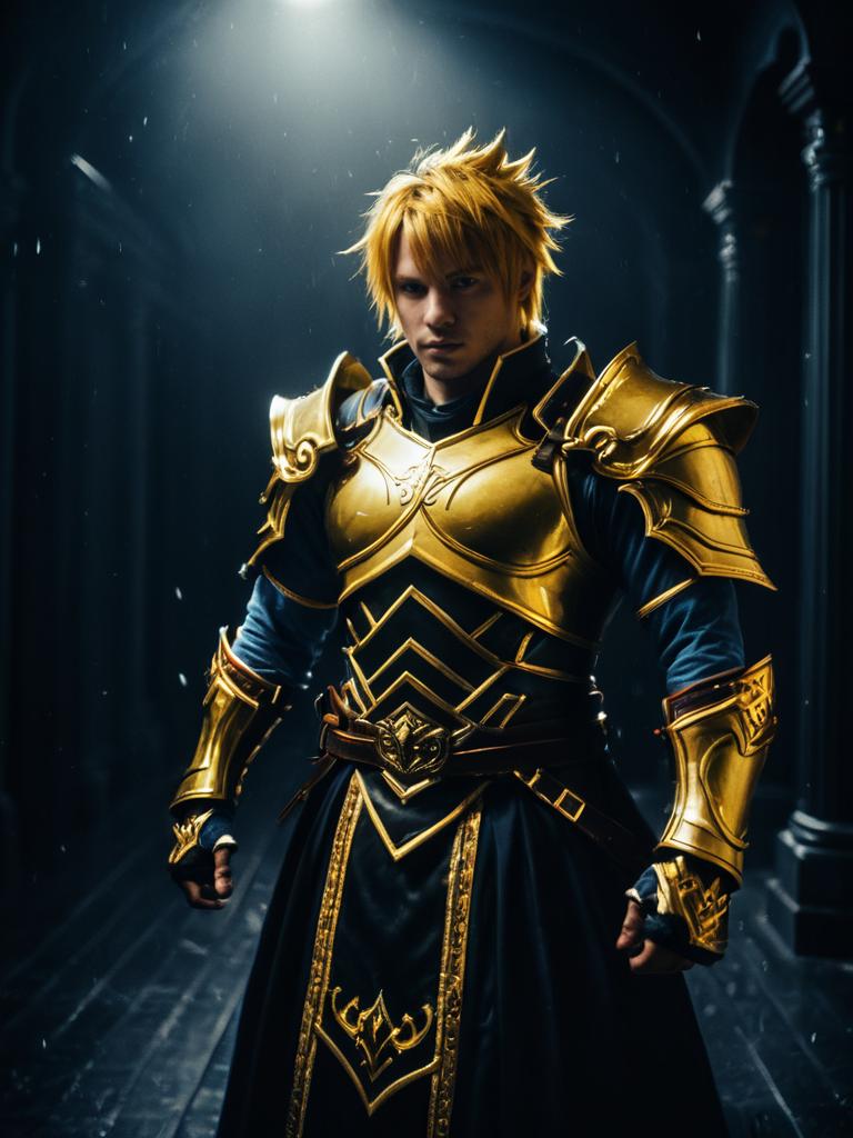 Man Cosplay Wearing Natsu Soul Calibur Costume Realistic Photo