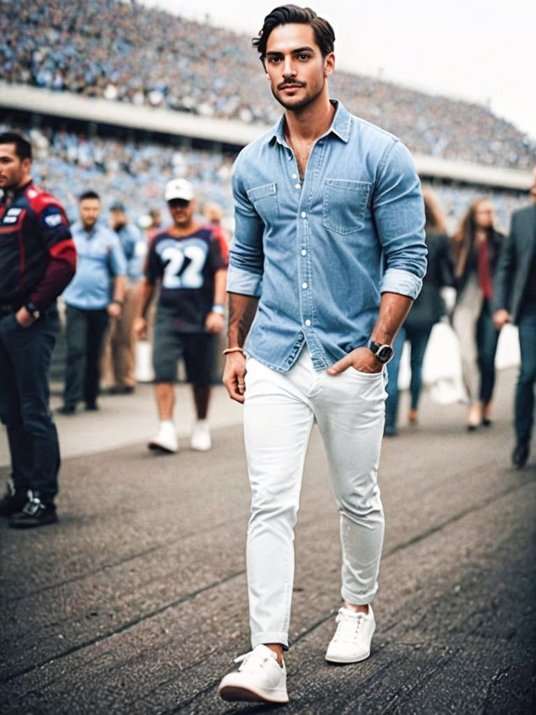 Stylish Man at Sports Event