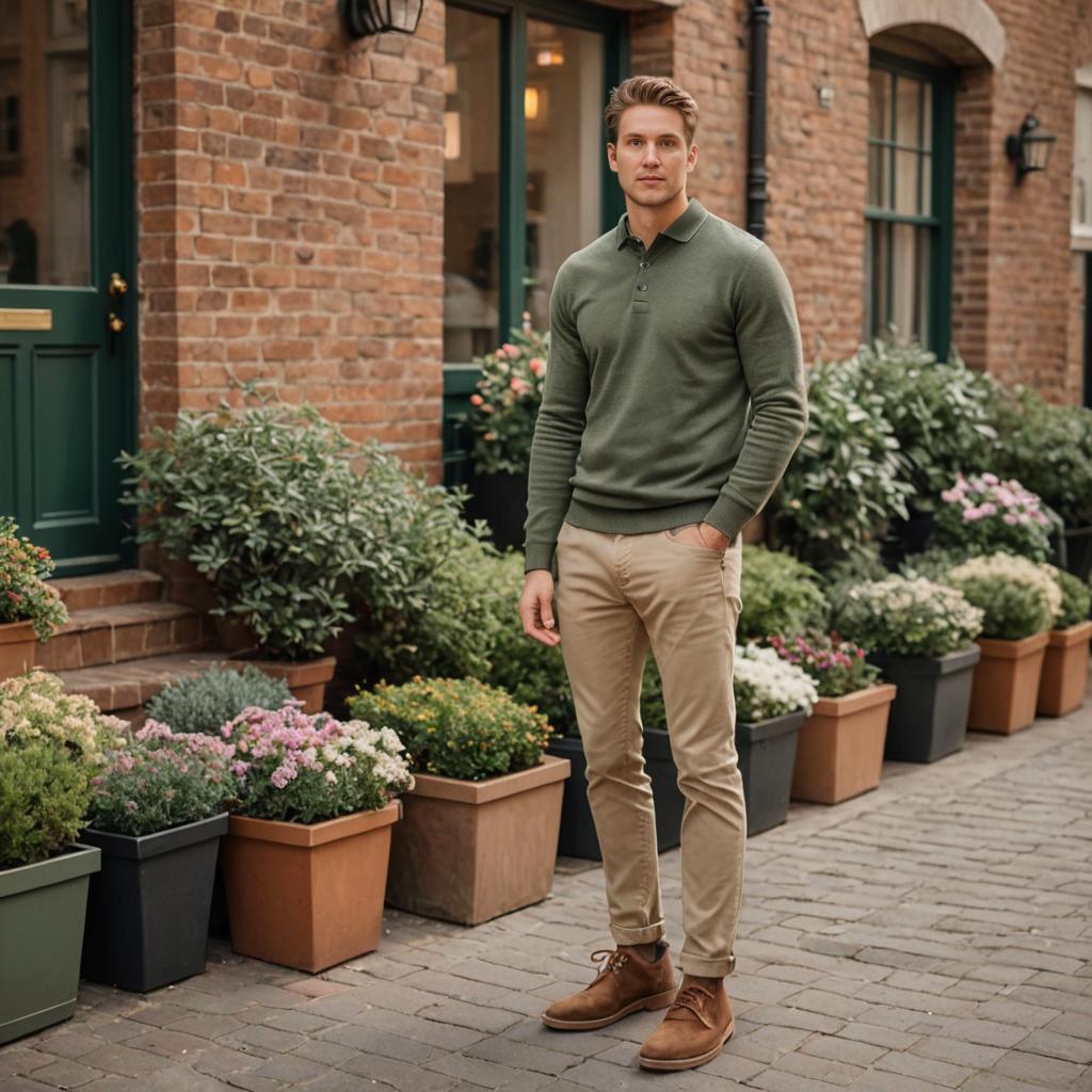 Stylish Man in Quaint Street