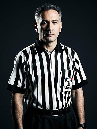 Man in Referee Costume Photorealistic Detailed Studio Portrait