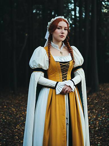 Realistic Lucrezia Noin Cosplay Woman in Renaissance Style Dress