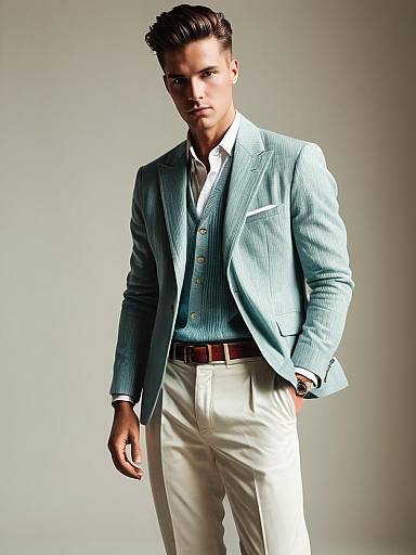 Man in Modern Fashion Outfit Photorealistic Detailed Studio Portrait