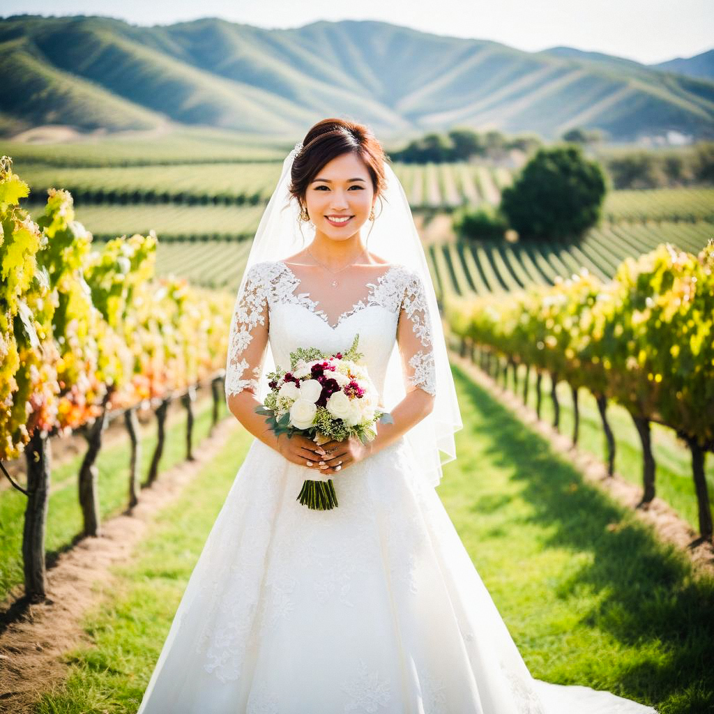 Radiant Bride in Vineyard