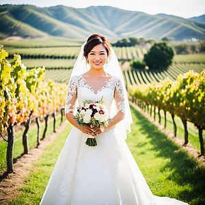 Radiant Bride in Vineyard