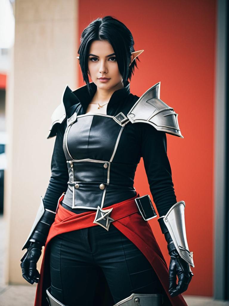 Realistic Cait Sith Final Fantasy VII Cosplay with Armor and Red Sash