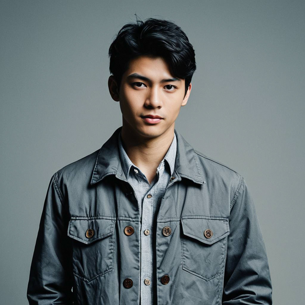 Confident Young Man in Gray Jacket Confident Young Man in Gray Jacket
