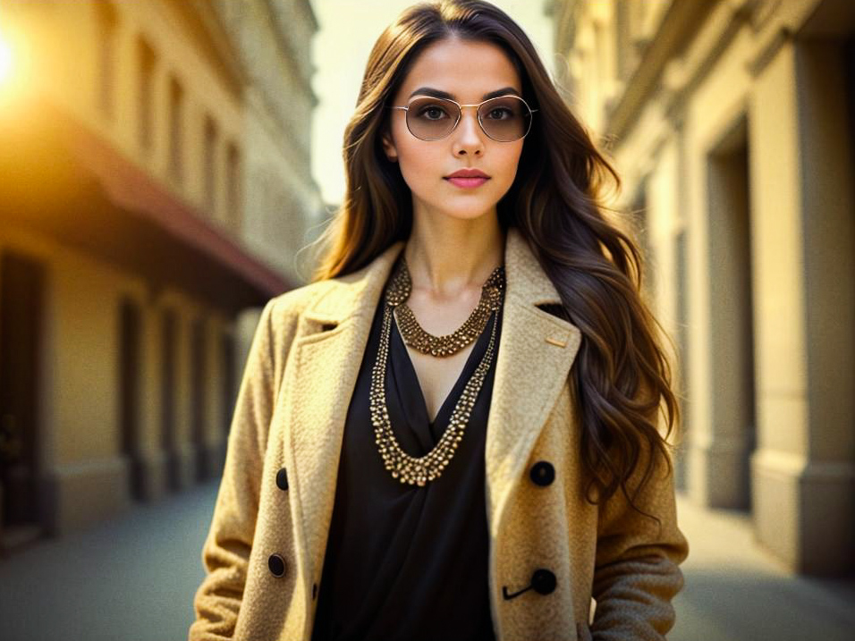 Chic Urban Woman in Stylish Outfit