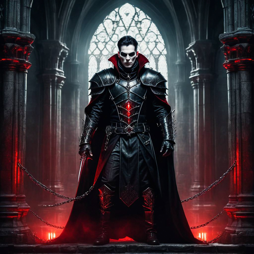 Mysterious Man in Gothic Cathedral