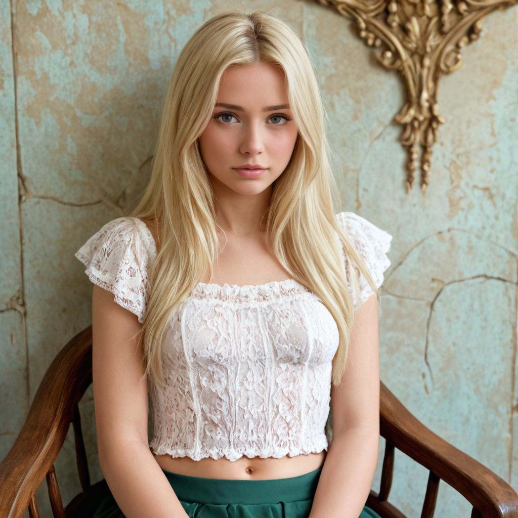 Young Woman in Lace Top Young Woman in Lace Top