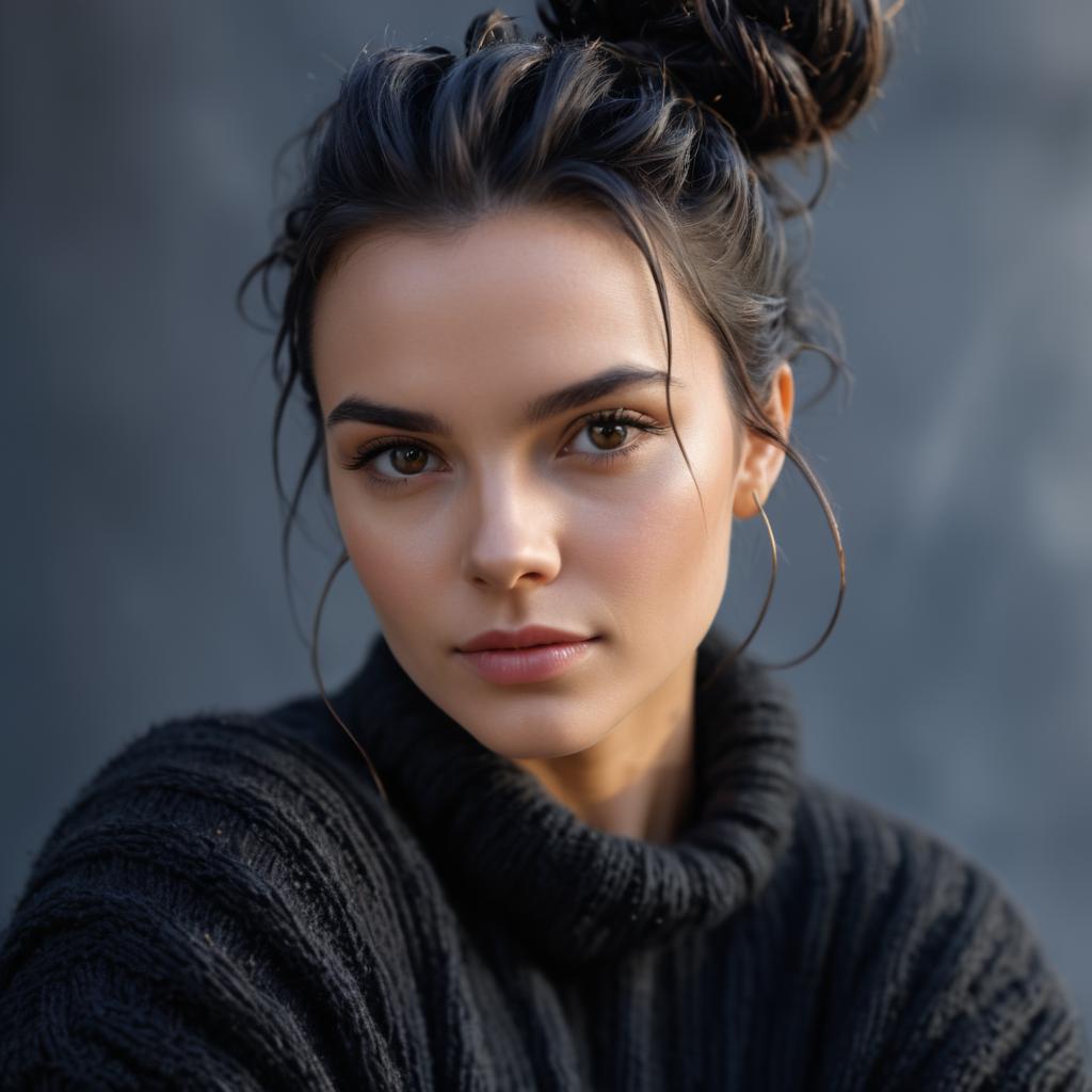 Close-up Portrait of a Confident Young Woman