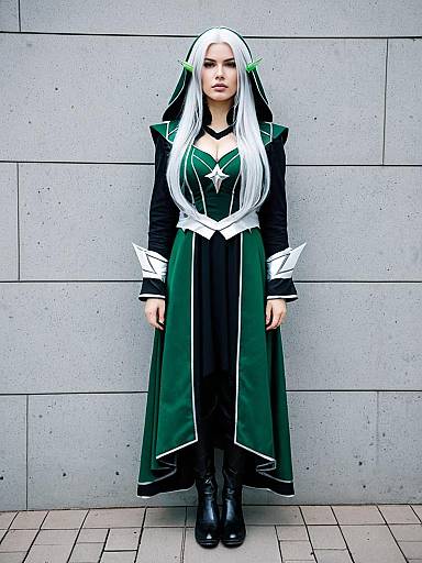 Altina Orion Fantasy Cosplay Woman in Green and Black Dress