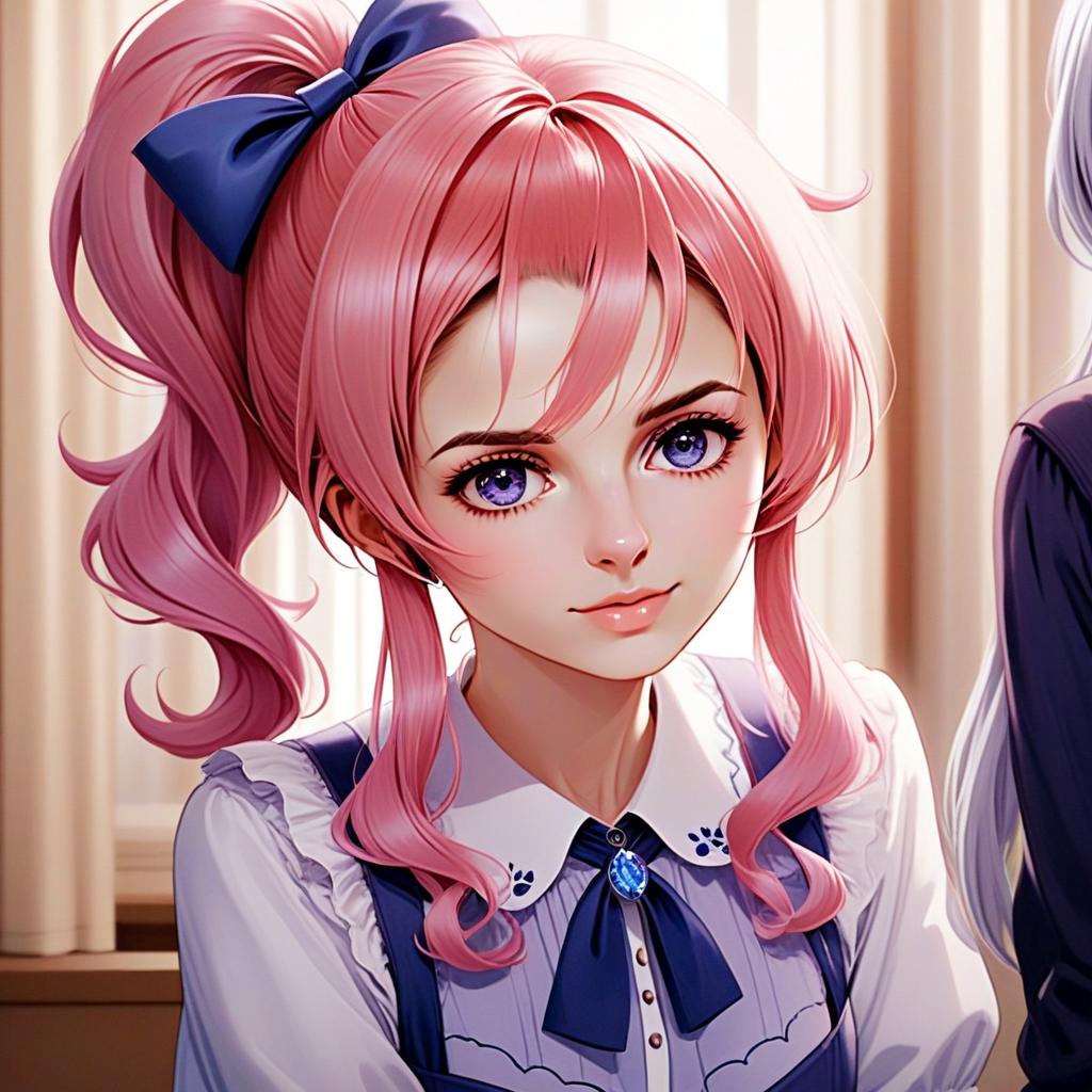 Momoyama Mirai Anime Style Illustration of Pink Haired Woman