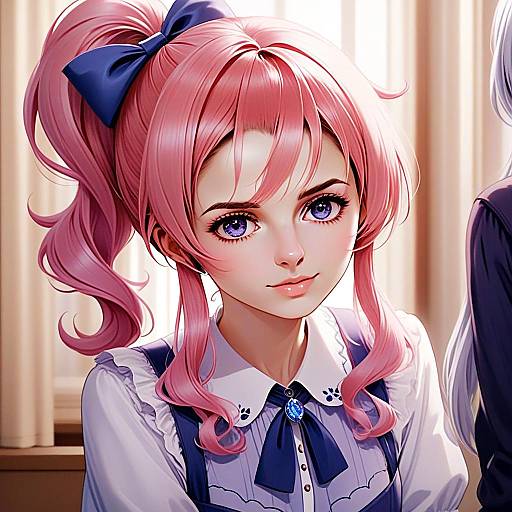 Momoyama Mirai Anime Style Illustration of Pink Haired Woman