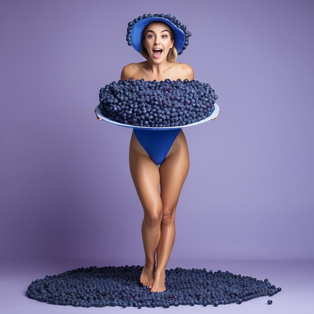 Playful Blueberry Fashion Photoshoot