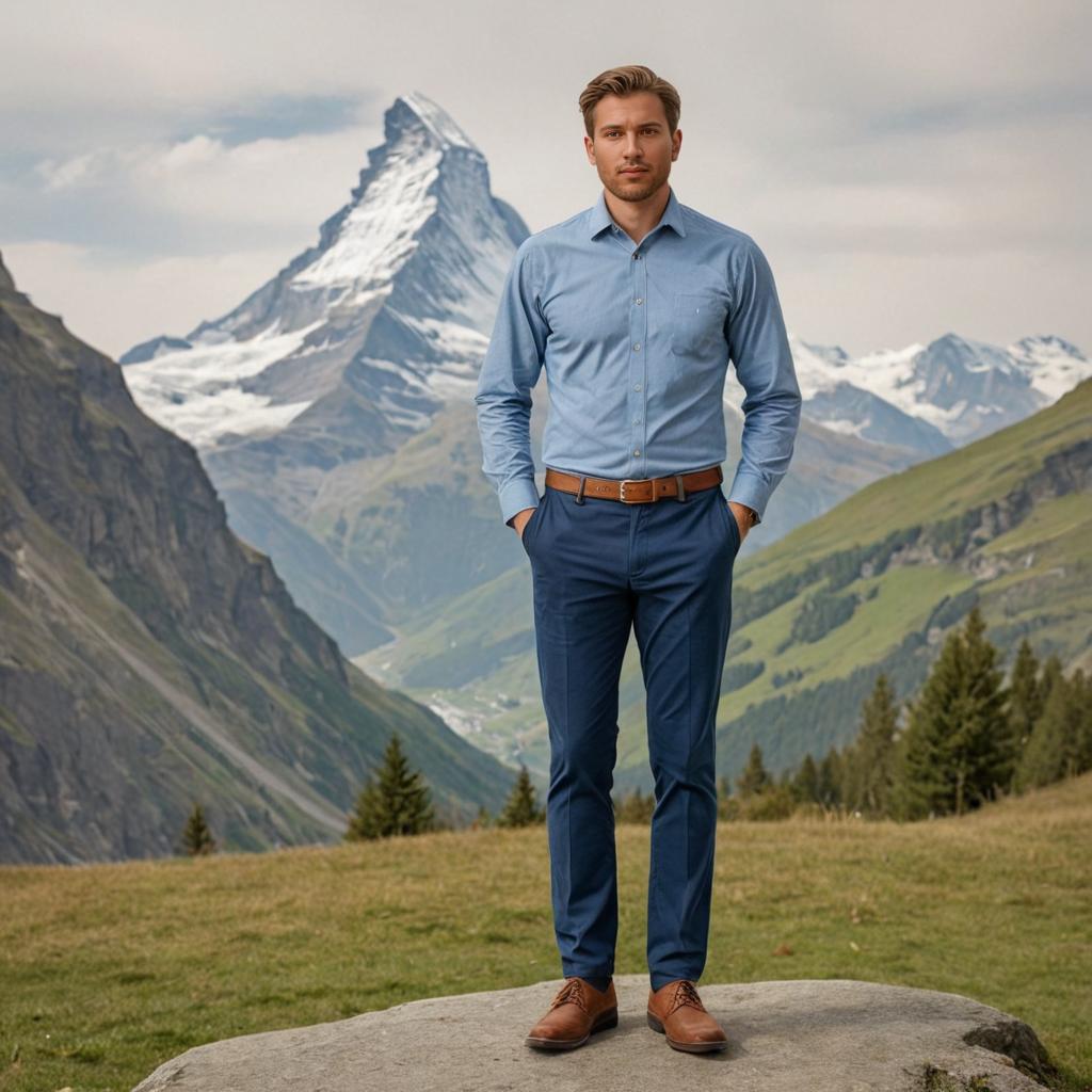 Man at Matterhorn in Zermatt