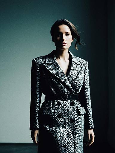 Woman in Designer Outfit with Cinematic Realism Stylish Editorial Fashion