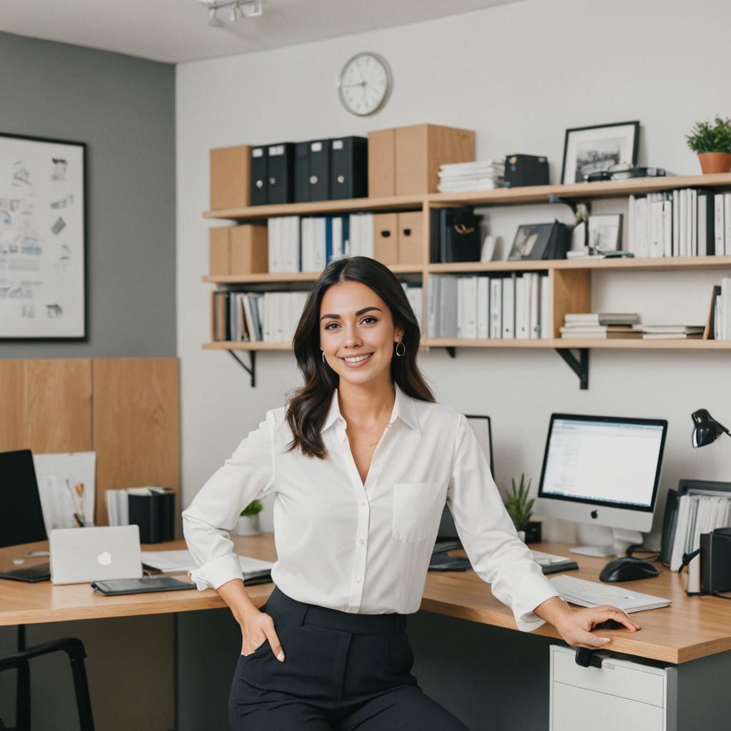 Confident Professional Woman in Stylish Office