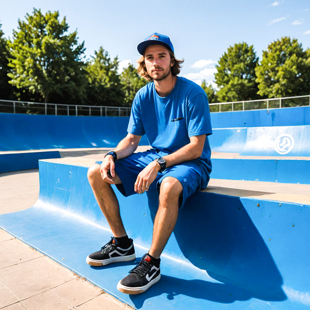 Confident Young Man at Skate Park