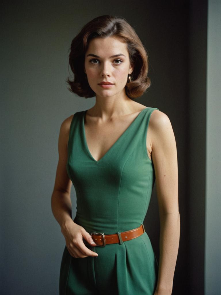 Elegant Woman in Green Dress