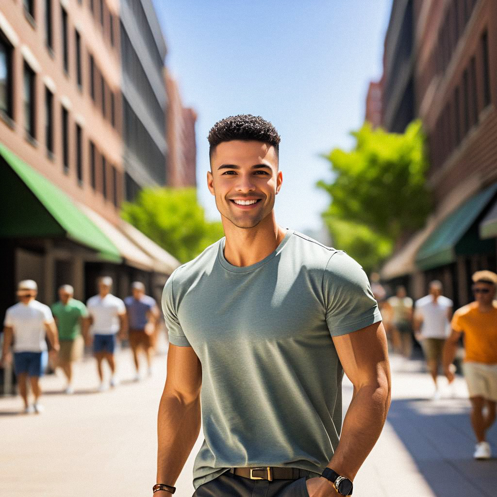 Confident Young Man in Urban Setting