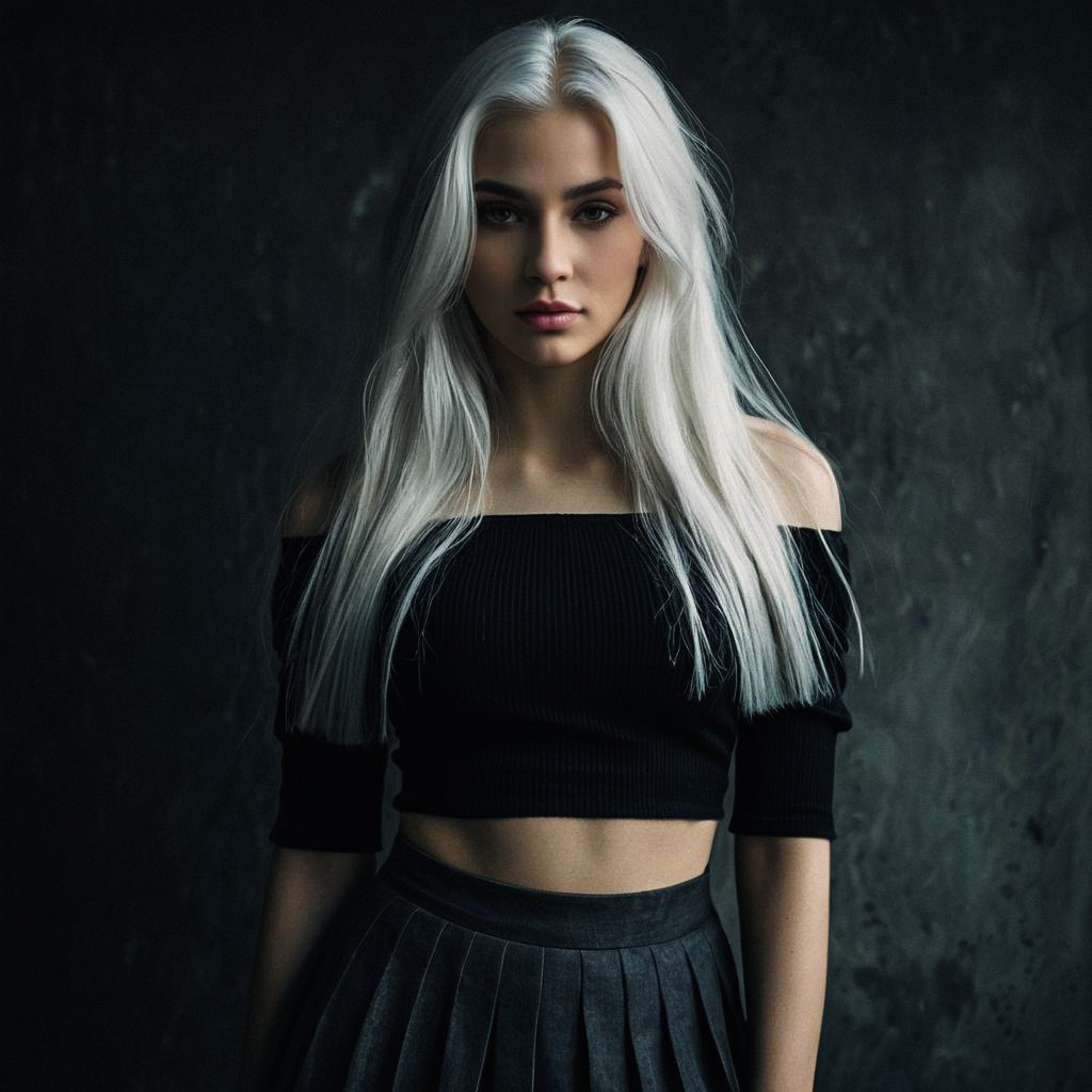 Portrait of a Young Woman with Silver Hair