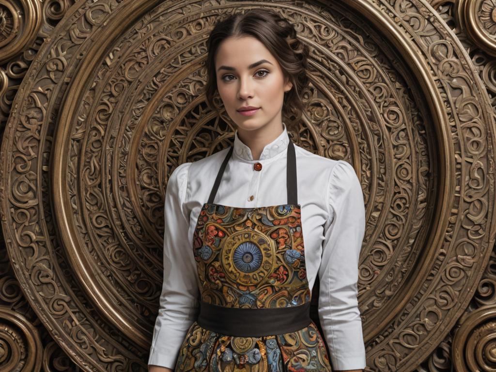 Elegant Woman in Stylish Apron