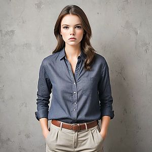 Confident Young Woman in Stylish Attire