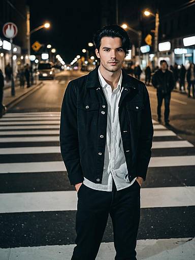 Night Out Male Outfit with Black Jacket - Urban Street Style