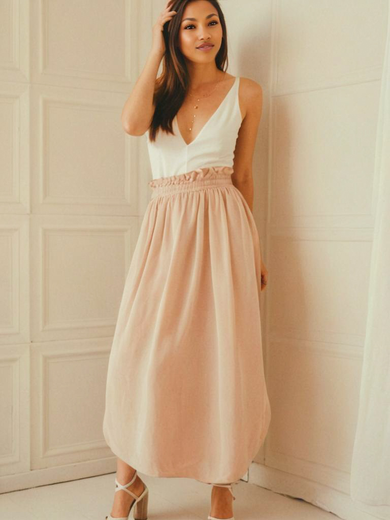 Elegant Woman in Flowing Skirt - Fashion Inspiration