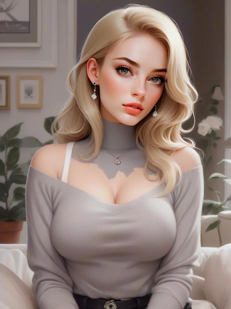 Portrait of a Young Woman with Blonde Hair