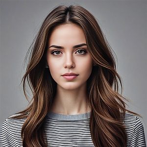 Portrait of a Young Woman with Brown Hair