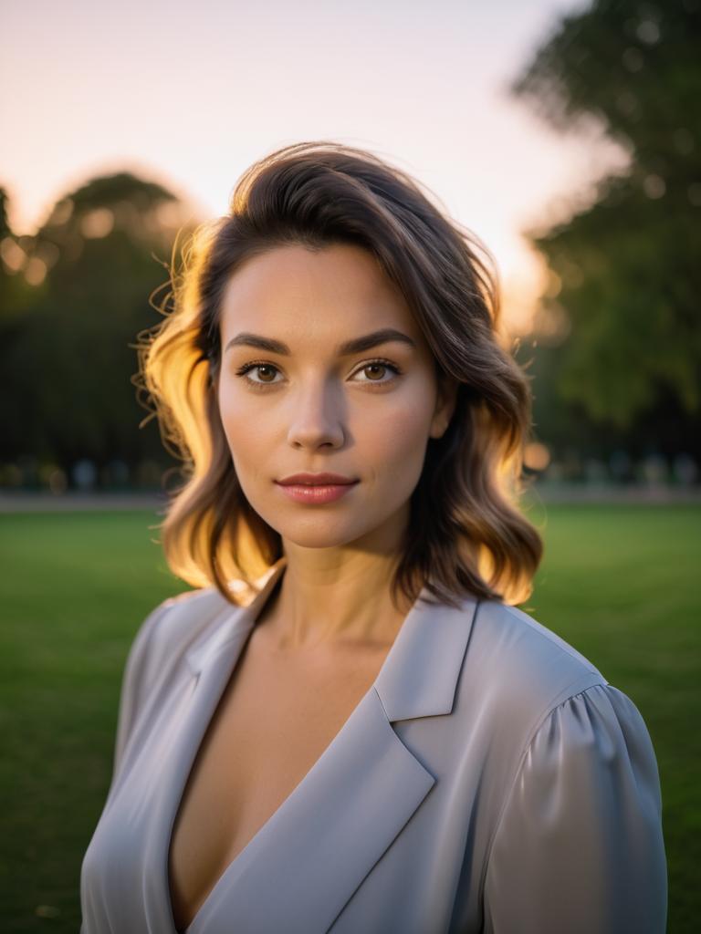 Serene Woman Portrait at Sunset